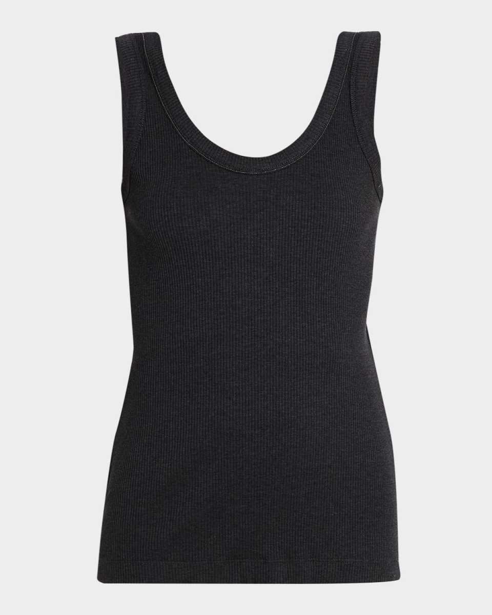 Monili Scoop-Neck Cotton-Stretch Tank Top